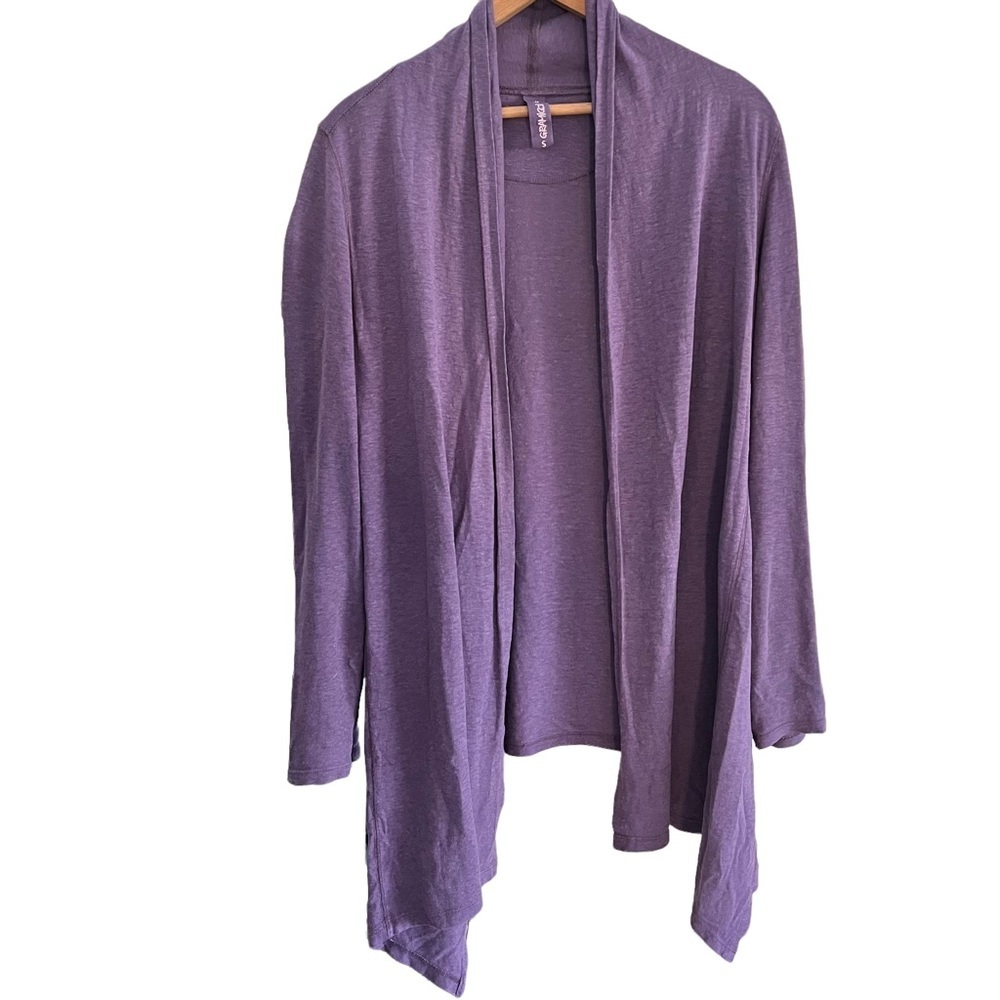 Gramicci Open Front Cardigan Purple Hemp/Cotton Size S